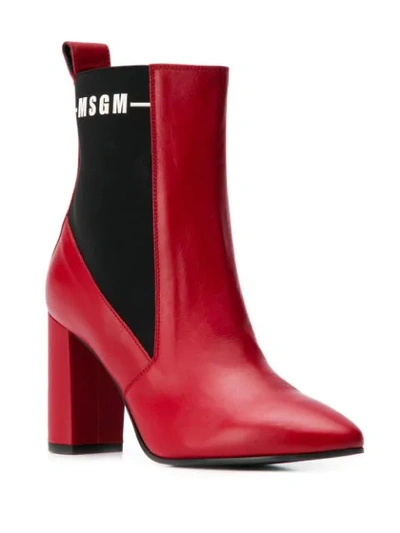 Shop Msgm Ankle Boots In Red