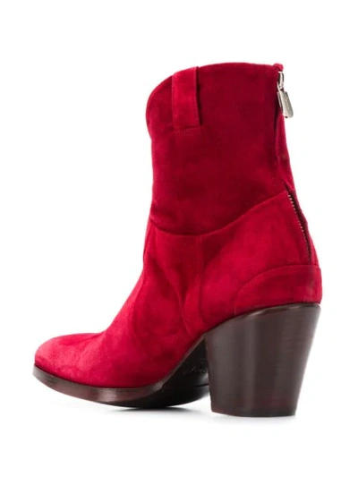 Shop Rocco P Chunky Heel Boots In Red