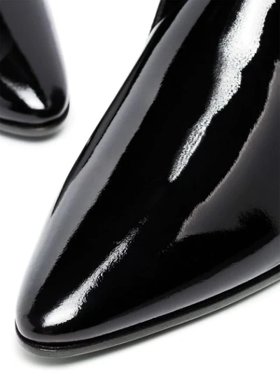 Saint Laurent Jonas Patent Leather Ankle Boots In Black