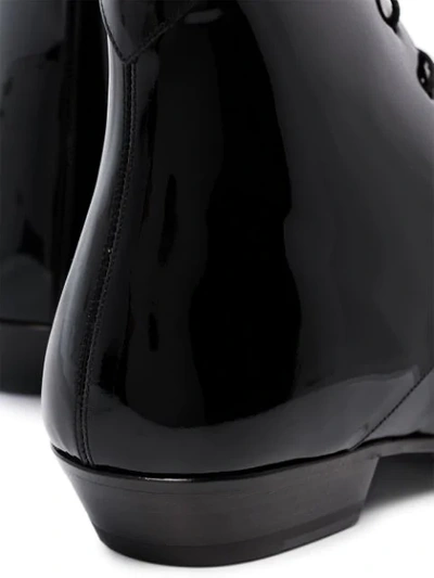 Saint Laurent Jonas Patent Leather Ankle Boots In Black