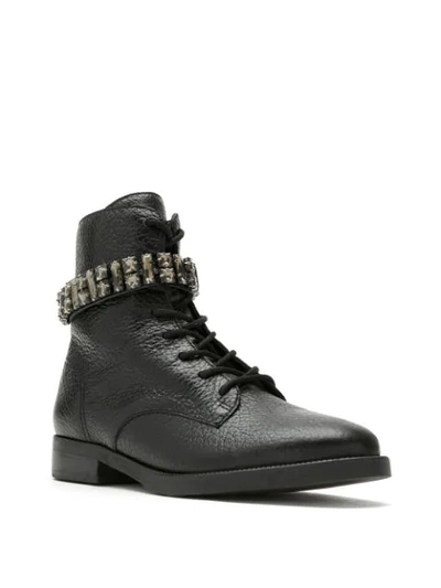 Shop Schutz Crystal Embellished Boots In Black(enfeite)