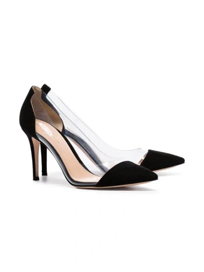 Shop Gianvito Rossi Plexi 85mm Suede Pumps In Black