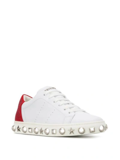 Shop Philipp Plein X Playboy Studded Sneakers In White
