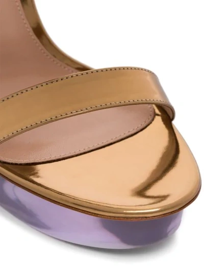 Shop Gianvito Rossi Open Toe 130mm Platform Sandals In Gold