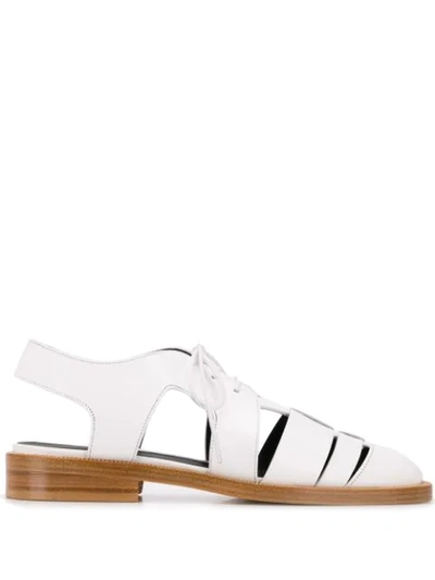 Shop Sonia Rykiel Cutout Derby Shoes In White