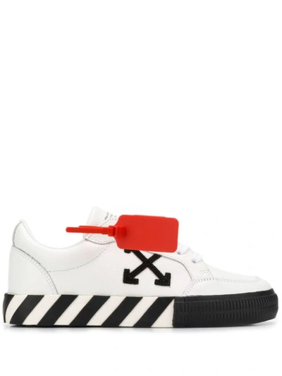 OFF-WHITE LOW TOP STRIPE SNEAKERS - 白色