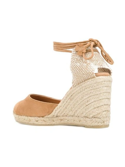 Shop Castaã±er Carina Wedge Espadrilles In Neutrals