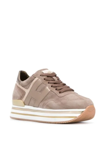 Shop Hogan Platform Sneakers In Brown