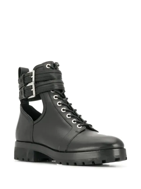 Michael Michael Kors Bensen Cut-out Detail Leather Boots In Black | ModeSens