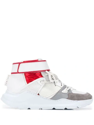 Shop Leather Crown High-top Leather Sneakers In White