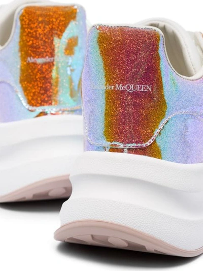 Shop Alexander Mcqueen Oversized Runner Glitter Sneakers In White