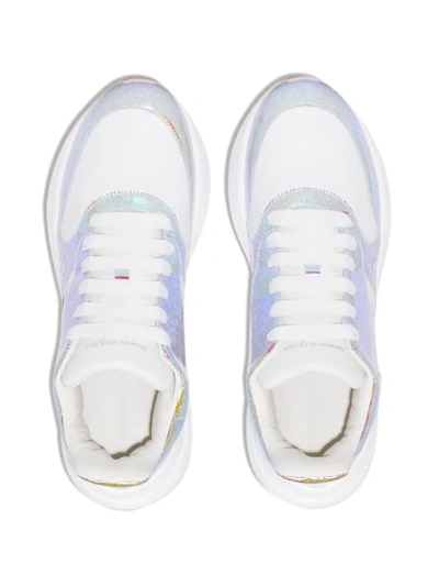 Shop Alexander Mcqueen Oversized Runner Glitter Sneakers In White