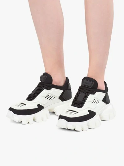 Shop Prada Cloudbust Thunder Sneakers In White