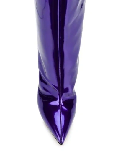 Shop Alexandre Vauthier Alex Knee Length Boots - Purple
