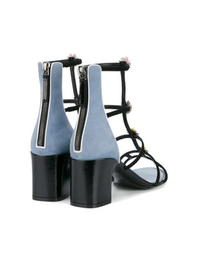 Shop Fabrizio Viti Daisy Embellished Sandals In Blue