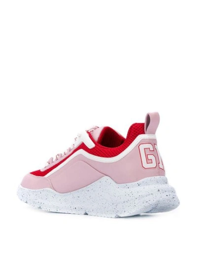 Shop Msgm Logo Low-top Sneakers In Pink