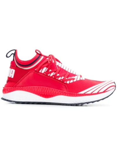 Shop Puma Evolution Tsugi Jun Sport Stripes Sneakers In Red