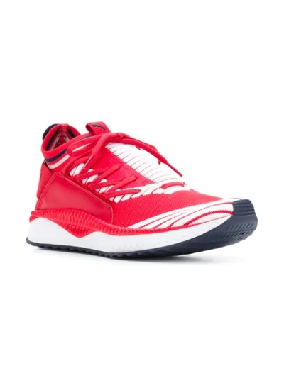 Shop Puma Evolution Tsugi Jun Sport Stripes Sneakers In Red