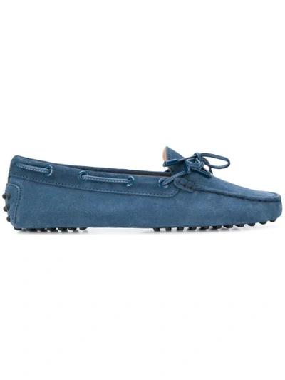 Shop Tod's Logo Loafers In Blue
