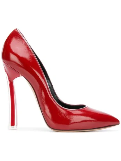 Shop Casadei Classic Pointed Pumps In Red