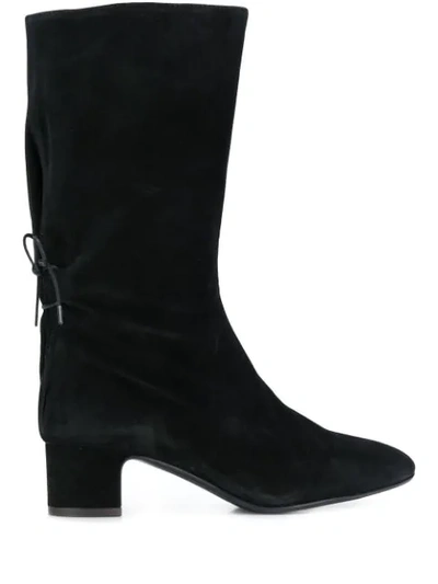 Leqarant Black Suede Ankle Boots In Nero | ModeSens