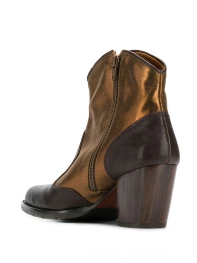 Shop Chie Mihara Metallic Leather Cowboy Ankle Boots In Brown