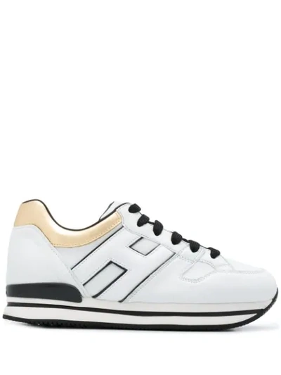 Shop Hogan H222 Logo Sneakers In White