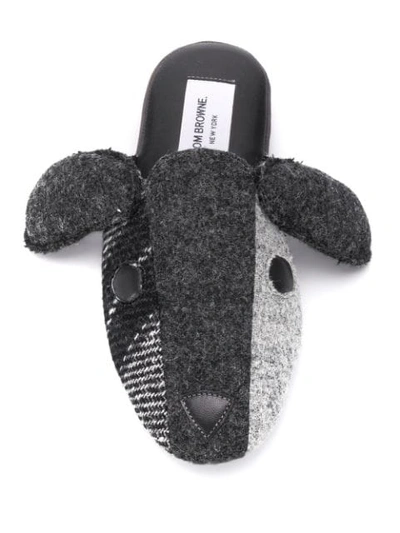Shop Thom Browne Slip-on Hector Slippers In Grey
