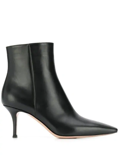 Shop Gianvito Rossi Stiletto Ankle Boots In Black