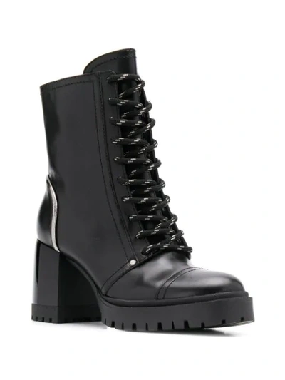 CASADEI LACE-UP ANKLE BOOTS - 黑色