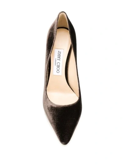 Shop Jimmy Choo Romy 85 Velvet Pumps In Marron (brown)