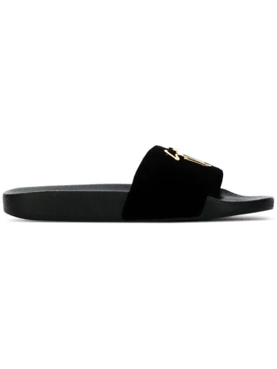 Shop Giuseppe Zanotti Brett Slides In Black