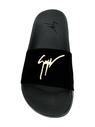 Shop Giuseppe Zanotti Brett Slides In Black