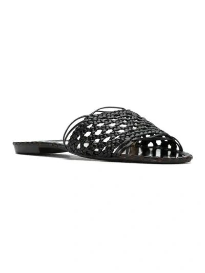 Shop Serpui Leather Flat Sandals In Black