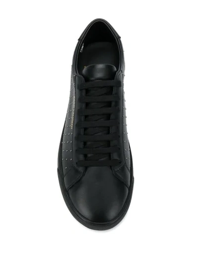 Shop Saint Laurent Andy Studded Sneakers In Black