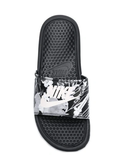 Shop Nike Printed Logo Pool Slides - Black