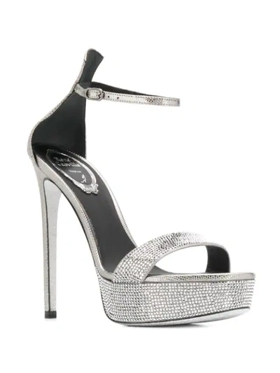 Shop René Caovilla High-heel Sandals In Silver