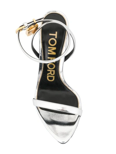 Shop Tom Ford Stiletto Sandals In Silver
