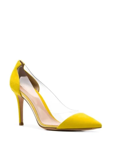 Shop Gianvito Rossi Plexi Pumps In Yellow