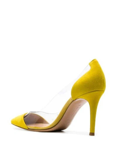Gianvito Rossi Plexi 105 Patent-leather Pumps In Yellow