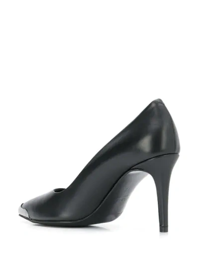 Shop Albano Metallic Cap Pumps In Black