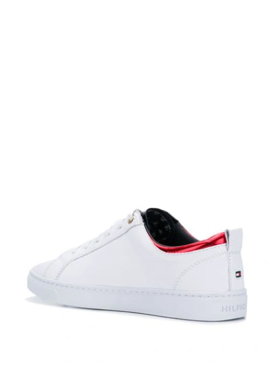 Shop Tommy Hilfiger Logo Plaque Sneakers In White