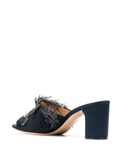 Shop Casadei Sequin Appliqué Sandals In Blue