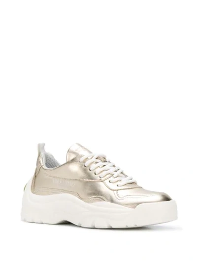 Shop Valentino Chunky Sneakers In Gold