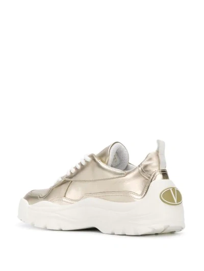 Shop Valentino Chunky Sneakers In Gold