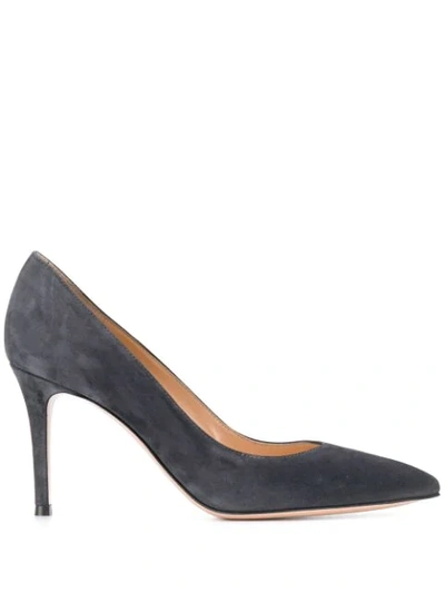 Shop Gianvito Rossi Heeled Suede Pumps In Blue