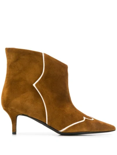 Shop Marc Ellis Textured Ankle Boots In Brown