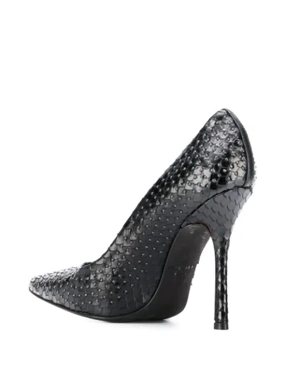 MARC ELLIS SNAKESKIN EFFECT PUMPS - 黑色