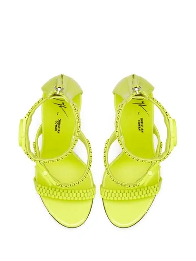 Shop Giuseppe Zanotti Gzxcowan Watch Strap Sandals In Yellow