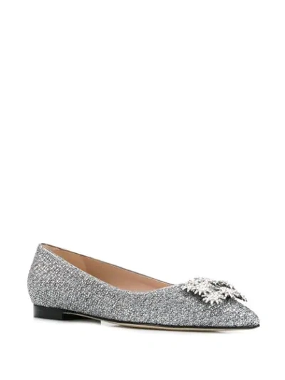 Shop Stuart Weitzman Kelsey Ballerina Shoes In Silver